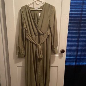 Full length long sleeve formal dress